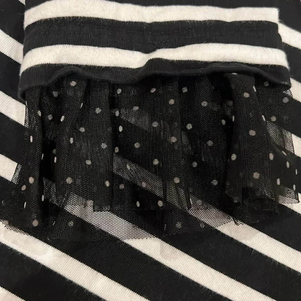 J Crew Black/White striped shirt with nylon‎ accent cuffs